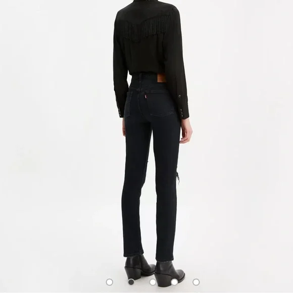 Levi’s 501 slim with rips W26 L30 - Picture 7 of 9